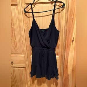 Trixxi Black Flowy Tie-Front Crossover Romper